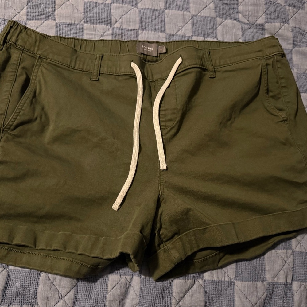 Torrid Olive Cargo Shorts with Drawstring